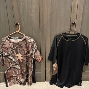 (2) Camo and (1) Black T-Shirt Set